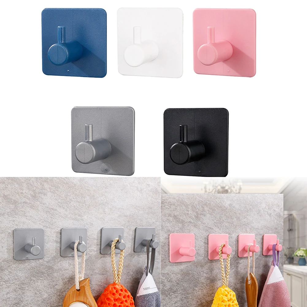 Gancho de pared de acero inoxidable autoadhesivo, Perchero de pared, soporte para llaves, ganchos para colgar toallas, gancho para puerta, accesorios de baño