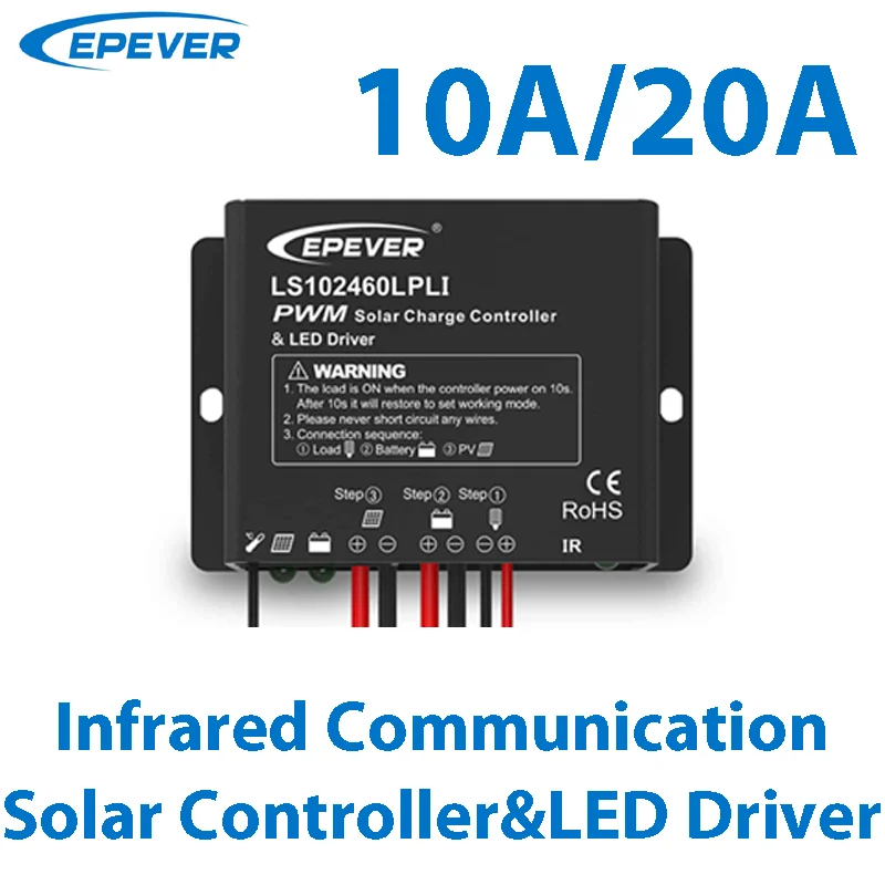 

EPEVER PWM Solar Charge Controller Built In LED Constant Current Driver Multiple Load Control Modes For LED Lighting 10A 20A