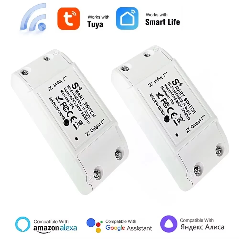 16A/10A Tuya WiFi Smart Switch -Timer & Countdown Switch Brack Supports Smart Life App Works with Alexa Google Home Voice Contro
