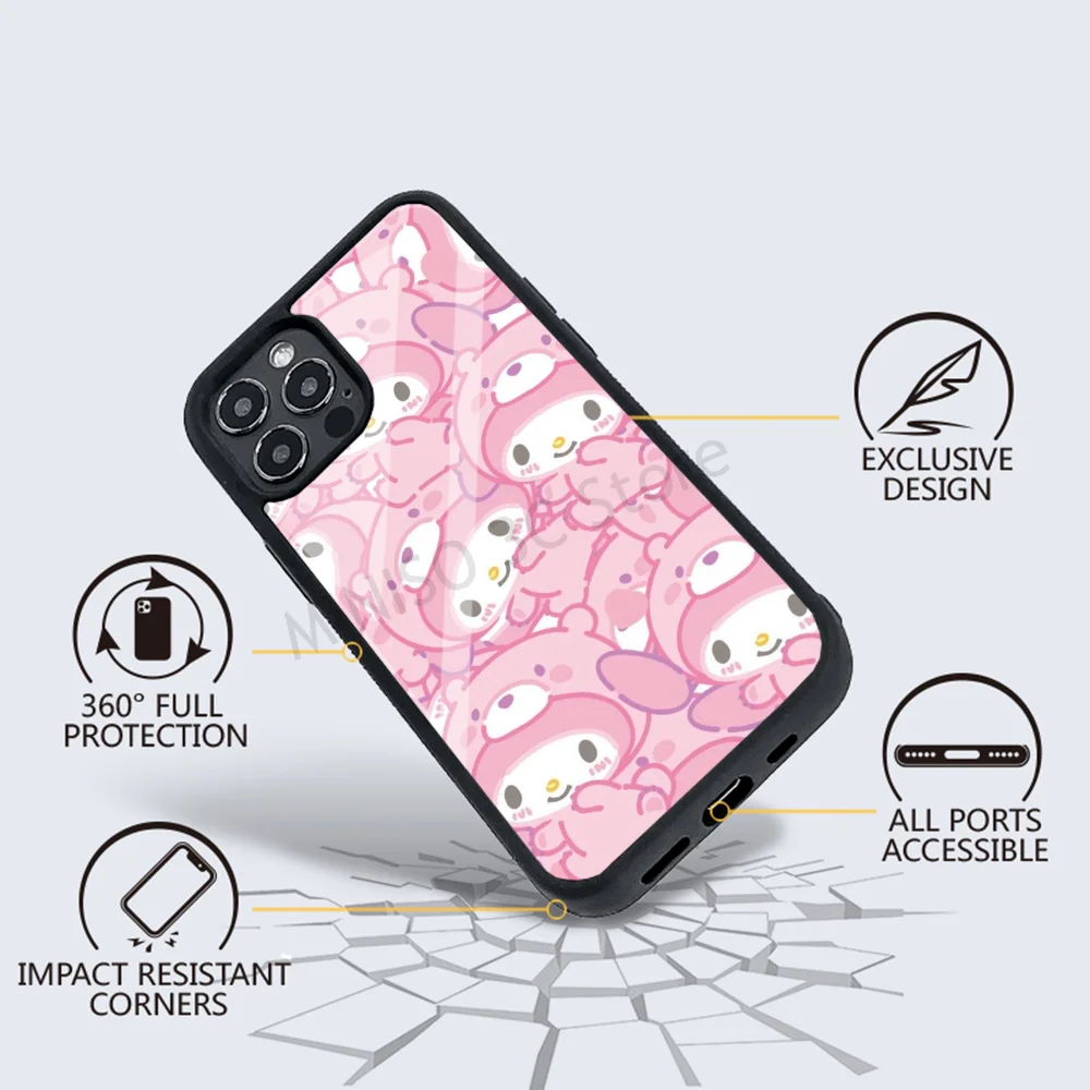 Pink My Melody Phone Case Strong Magnetic For IPhone 15 14 13 Pro Max 11 12 Mini For Magsafe