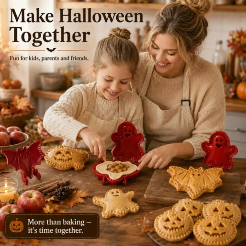 Halloween Mini Hand Pie Molds Baking Supplies 8 Shapes Food Grade Dough Press Cutter,Halloween Baking Supplies