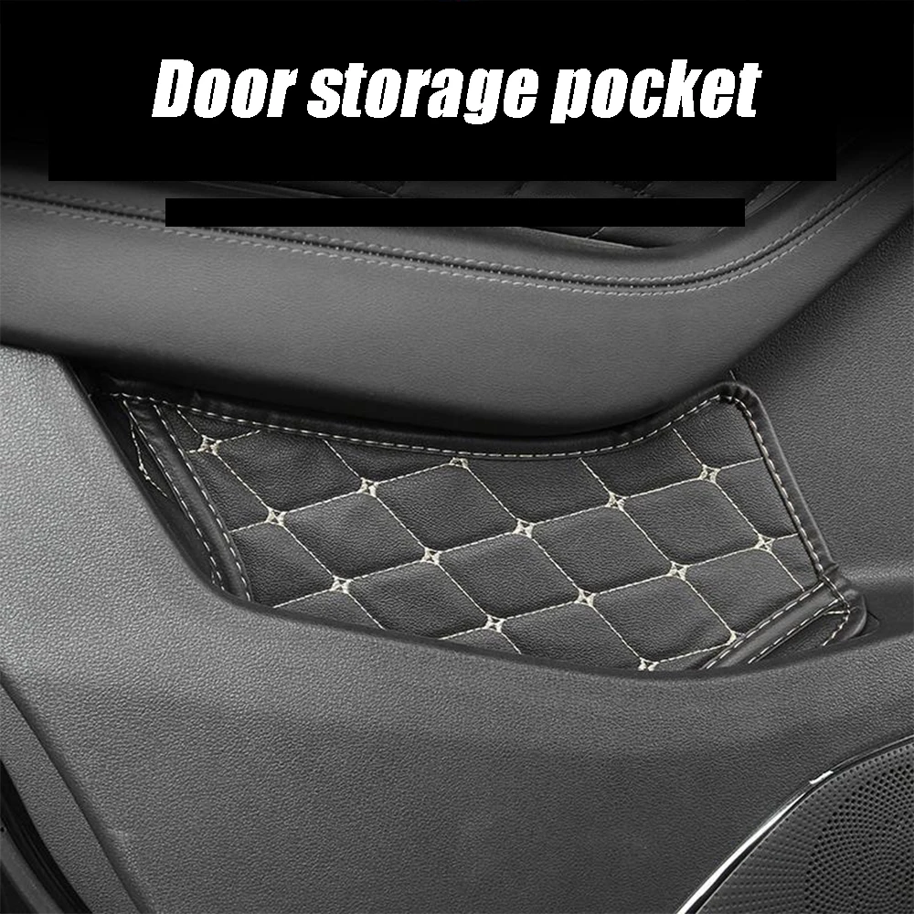 

For HONGQI HS5 2019-2022 Leather Car Door slot Storage Pocket Cover Door Slot Pad Anti-dirt Storage Bag shock absorption pad