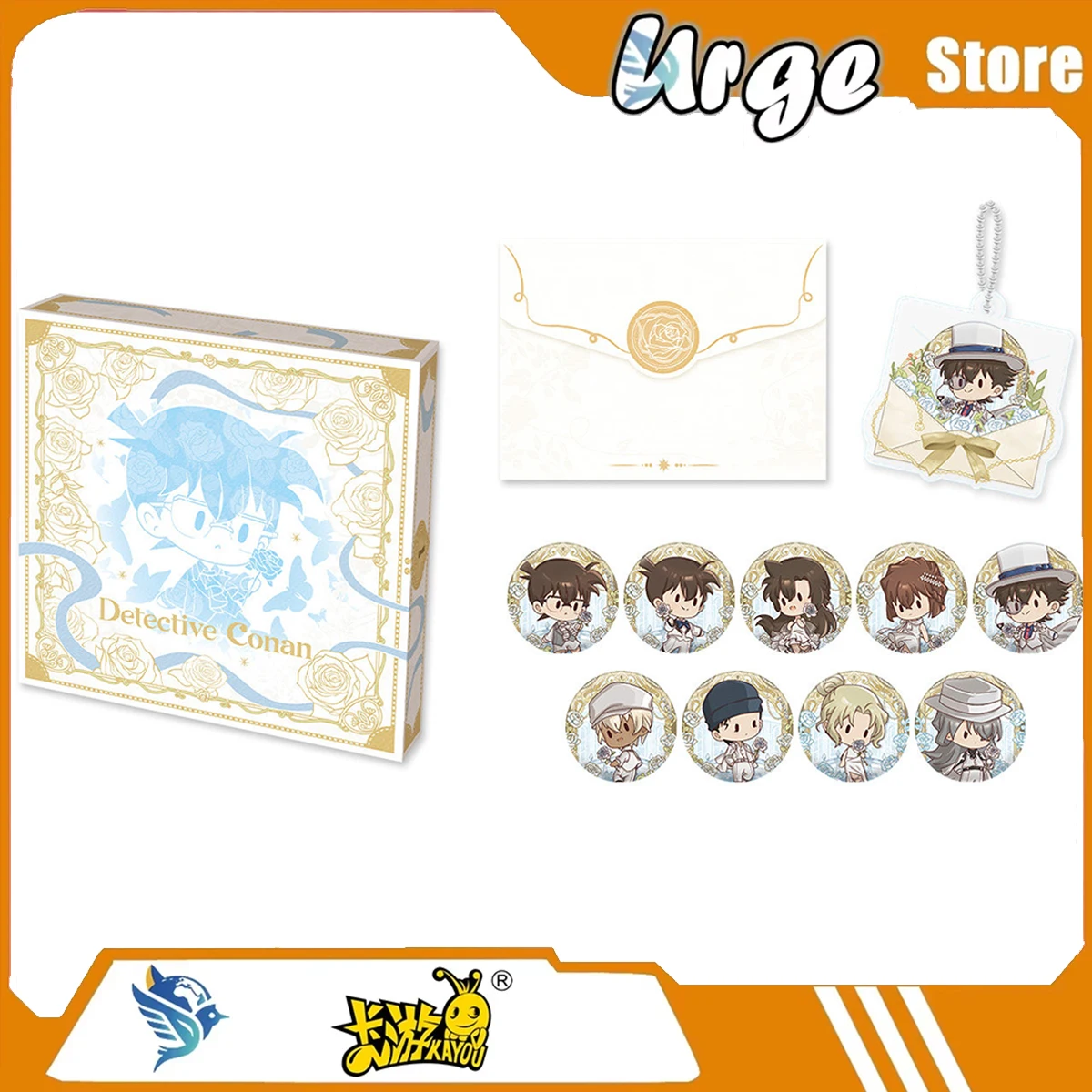 kayou-2026-new-detective-conan-conan-edogawa-mouri-ran-badge-millet-periphery-collection-movie-anime-surprise-gift-like-toy-rare