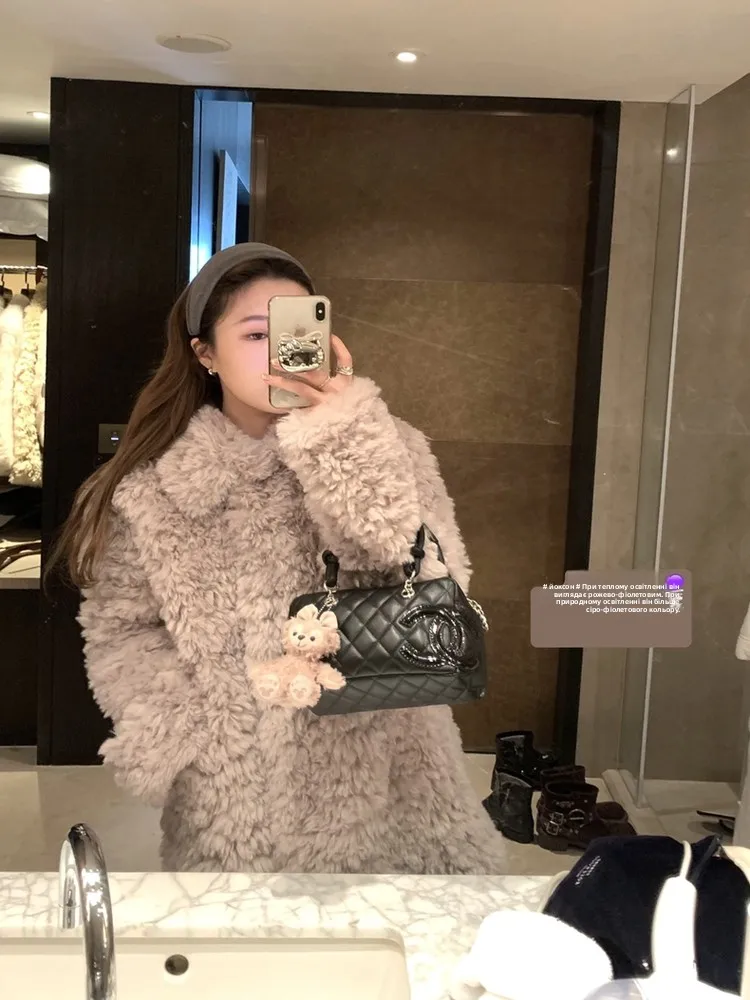 Eco-Friendly Faux Fur Jaet Women's Winter Coat Plu Inteated Leatherette Outerwear Sli Korean Design Thiened Long ...