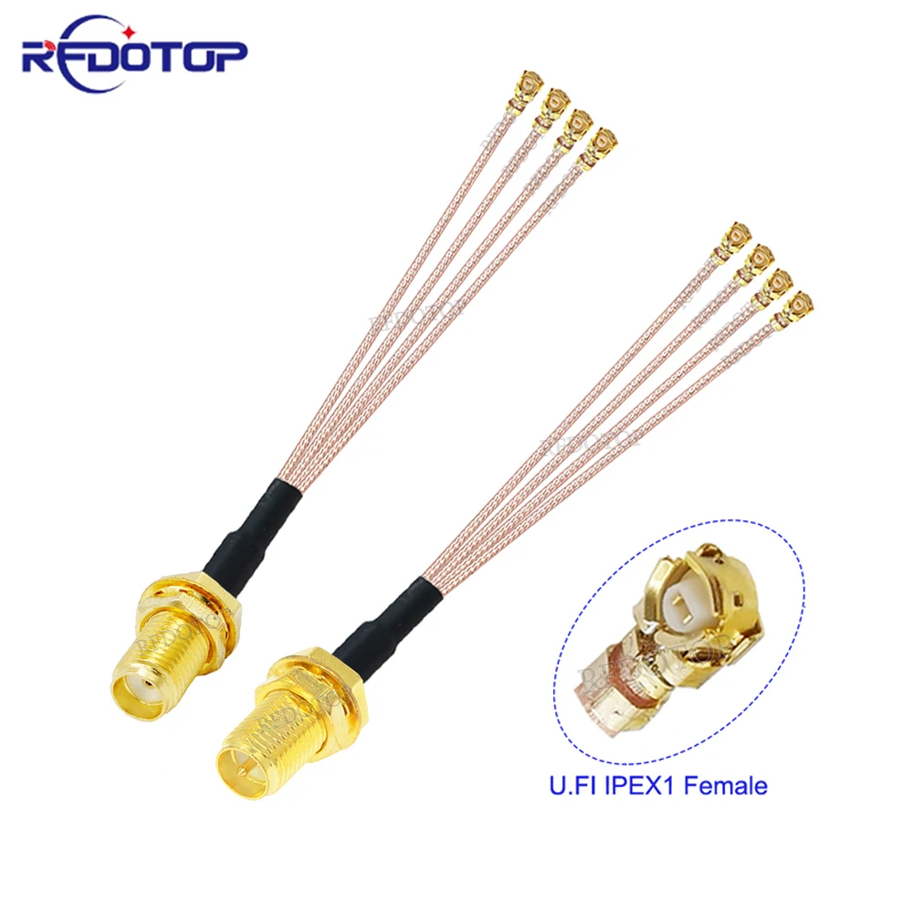 

1Pcs RG-178 SMA to Splitter RP-SMA / SMA Female to 4*U.fl 1 Female RG178 Cable WIFI Antenna Extension Jumper Pigtail