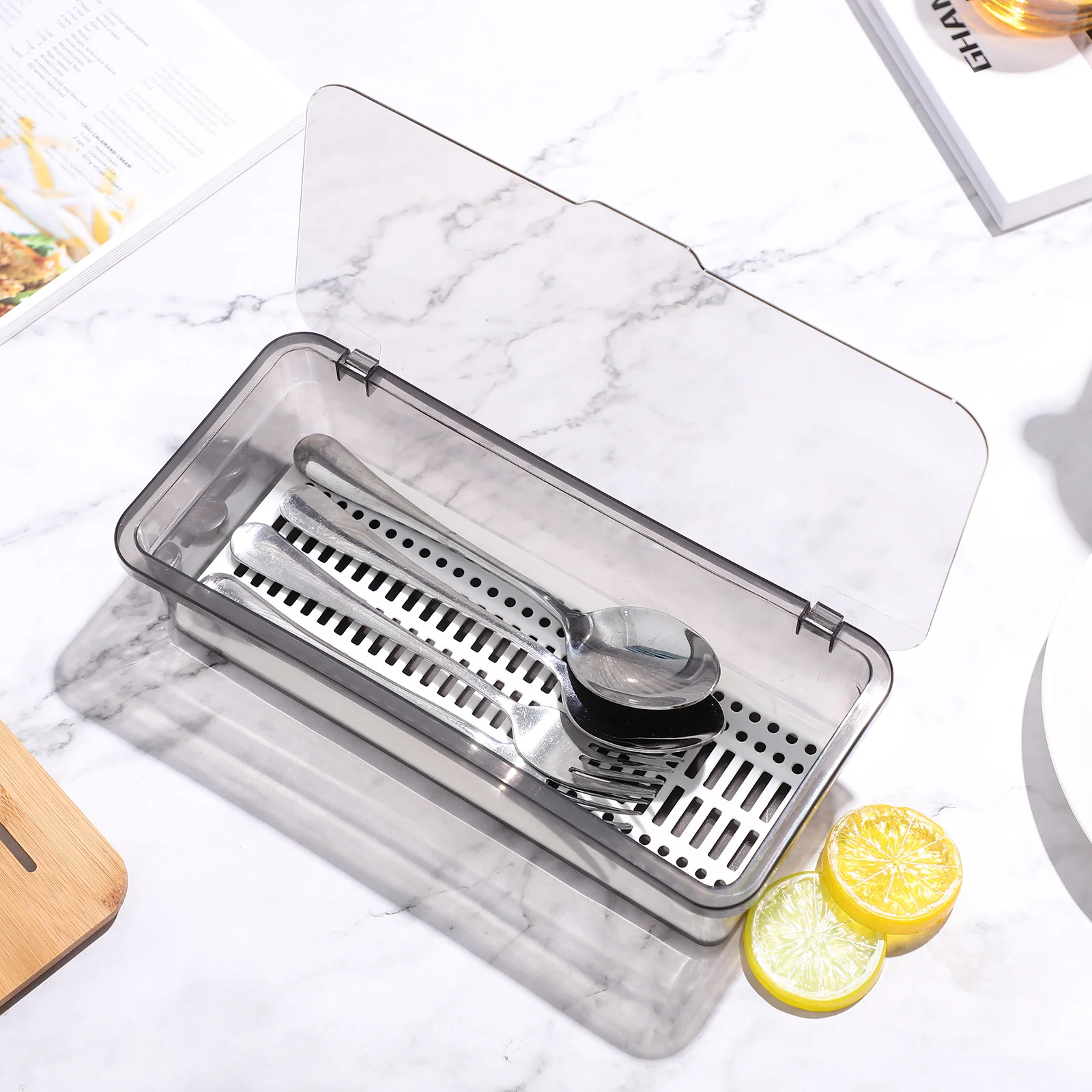 

Waterproof Flatware Storage Case by TOPBATHY Kitchen Chopsticks Holder Cutlery Organizer Plastic Utensil Container Tableware Box