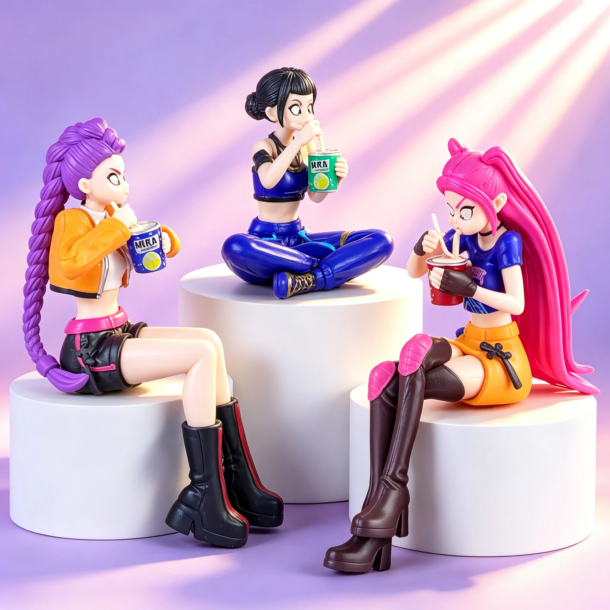 Anime Style Figure Set Cute Cartoon Collectible Figurines Mini Display Model Desktop Ornament Home Table Decoration Present Birt