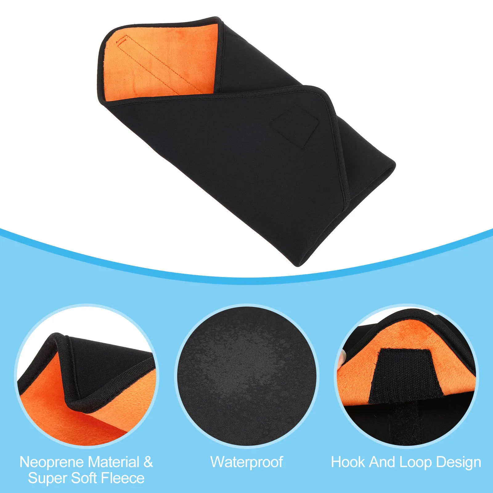 Camera Protective Wrap Lens Wrap Cloth with Thick Protective Neoprene Lens Pouch Bag with Hook and Loop for Lens SLR BlackOrange