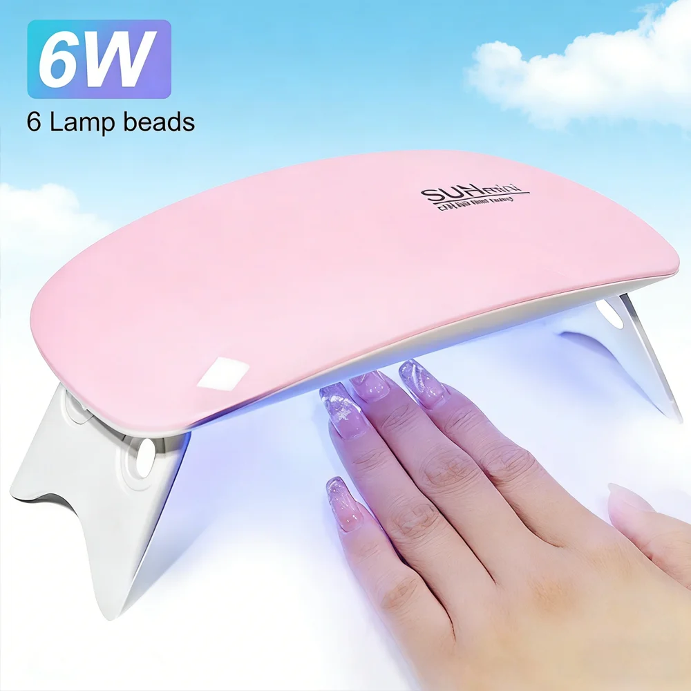 Foldable Nail Lamp 6w Uv Led Lamp For Nails Machine 6 Uv Leds Gel Nail Polish Dryer Lamp Manicure Tool Professional Equipme gallery 1