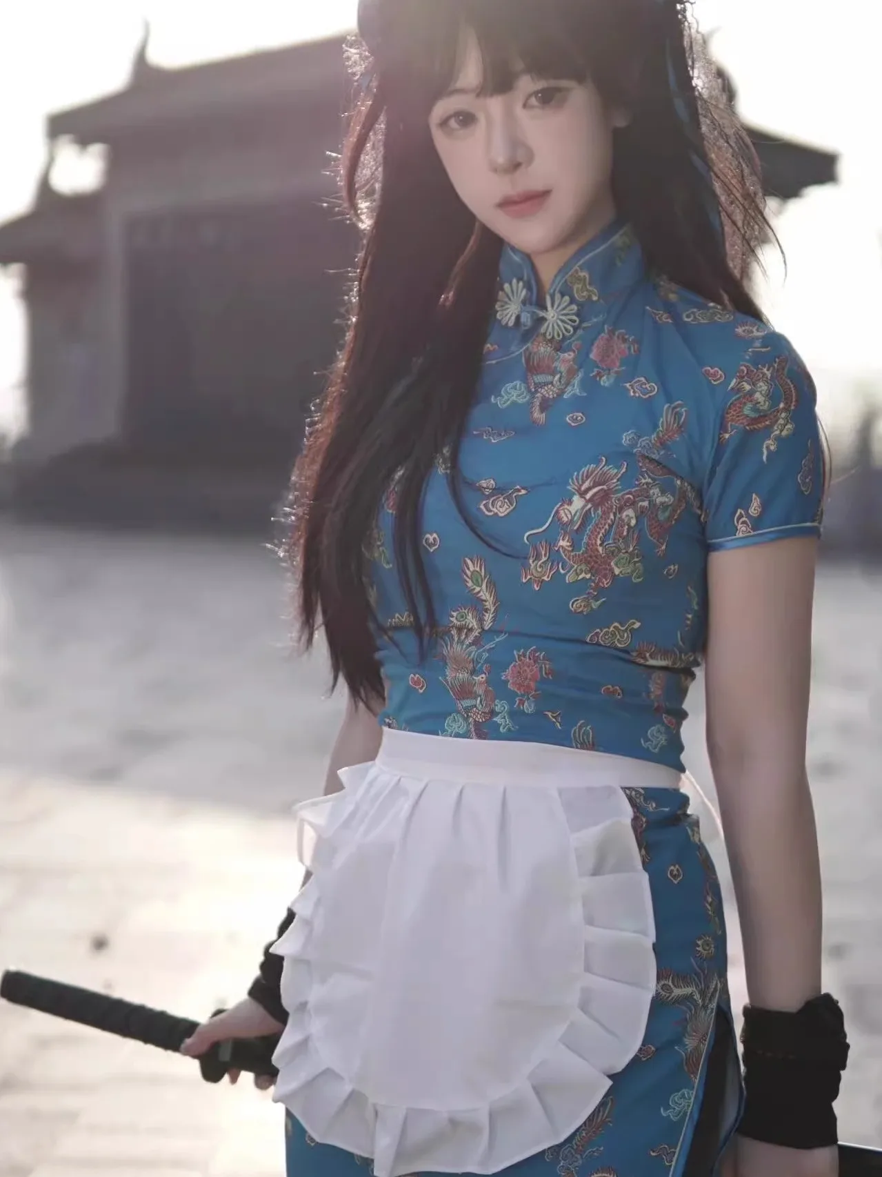 تنورة صينية جديدة من Sle Dr loween Cisas Cosplay orm تنورة خادمة ناعمة للفتيات ملابس يومية