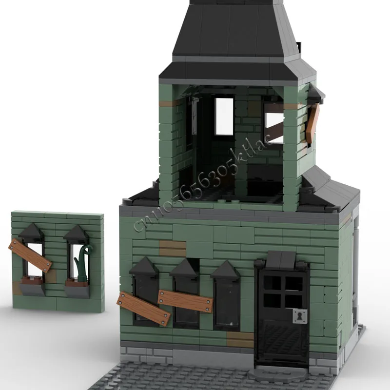859 PCS MOC Creative City Street View Modular Haunted House Model Architecture Building Block Diy Kids Assembly Bricks Toys Gift
