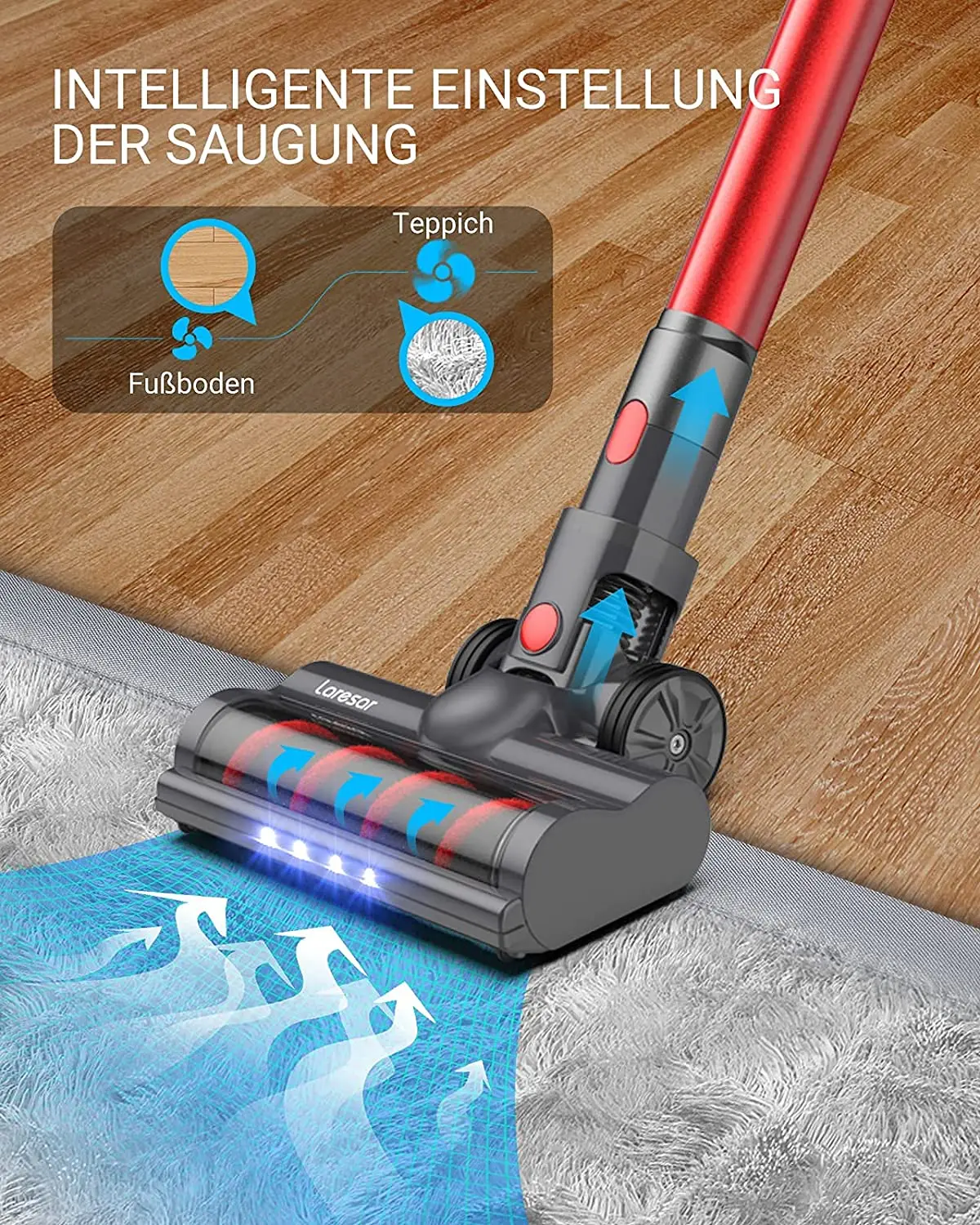 High Suction 25Kpa Vacuum Cleaner with 350W Brushless Motor