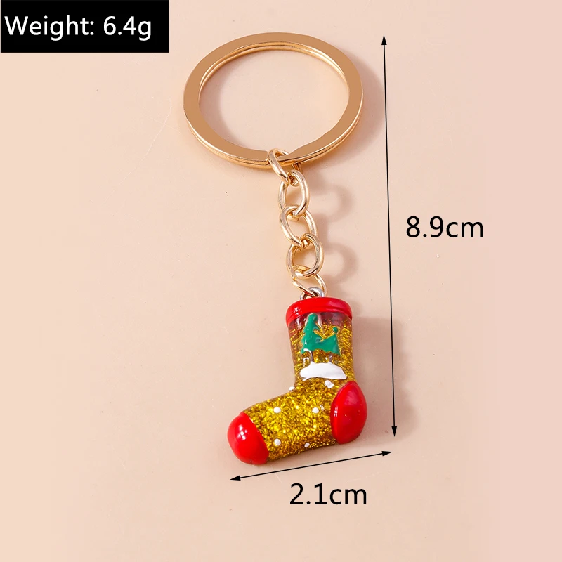 Niedlicher Weihnachts-Schlüsselanhänger mit Weihnachtsmann-, Schneemann- und Rentier-Charms, Schlüsselringe, Festgeschenke für Frauen und Männer, Autoschlüssel, Handtaschen-Schlüsselanhänger, Geschenke – Detail 11
