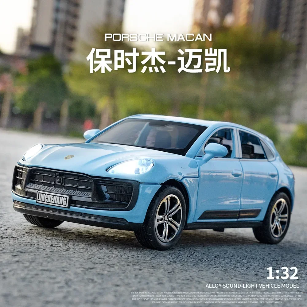 1:32 Porsche Macan Hoge Simulatie Diecast Metaallegering Model auto Geluid Licht Trek Collectie Kinderen Speelgoed Geschenken