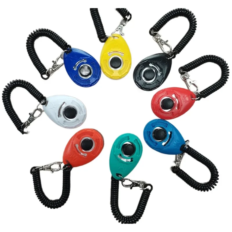 5Pcs Dog Training Clicker Pet Cat Plastic New Dogs Click Trainer Aid Tools Adjustable Wrist Strap Sound Key Chain Dog Supplies