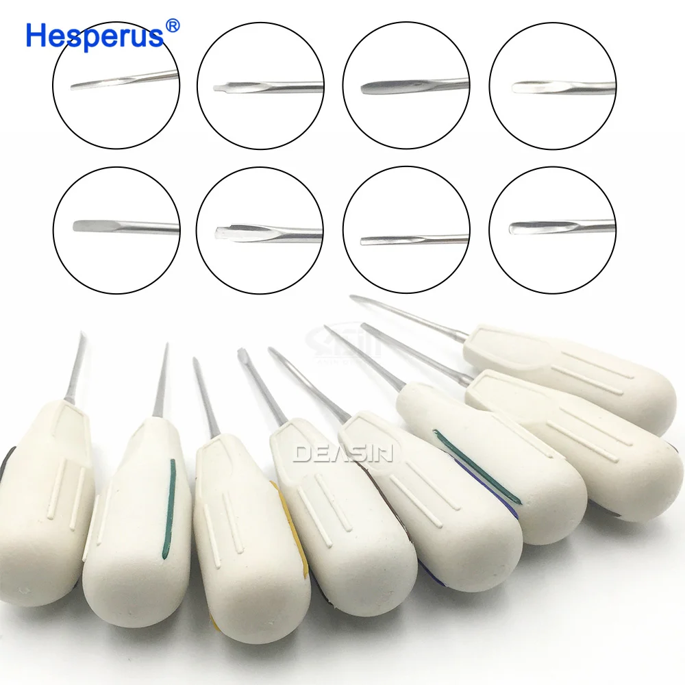 8 Pcs/Set den tal Lift Elevator Stainless Steel Minimally Invasive Curved Root Elevators Dentist Surgical Instrument