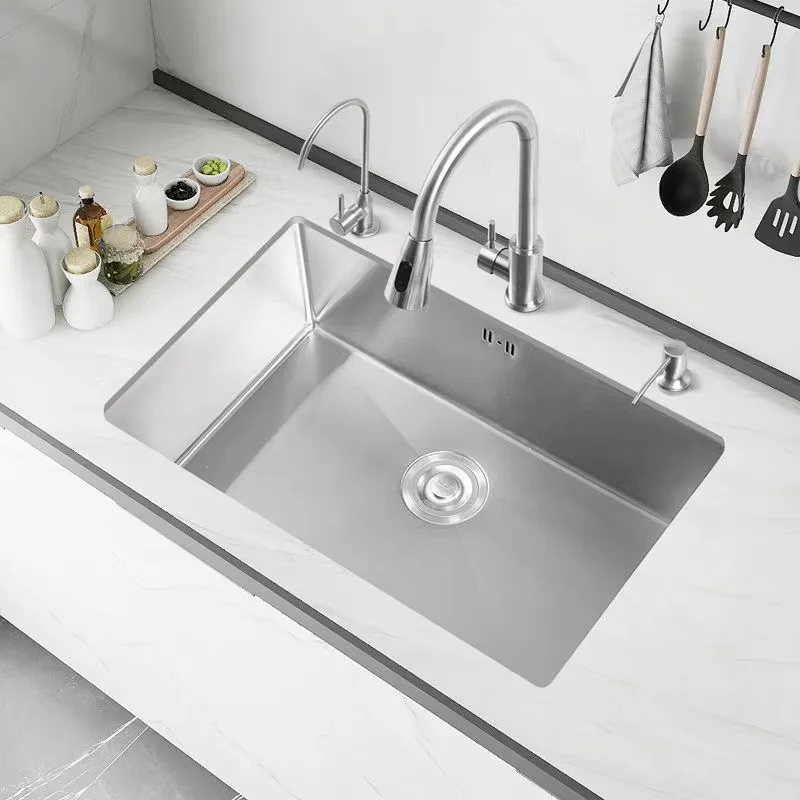 304 Stainless Steel Kitchen Sink Multiple Size Single Bowl Undermount Basin For Kitchen Fixture Improvement With Drainage