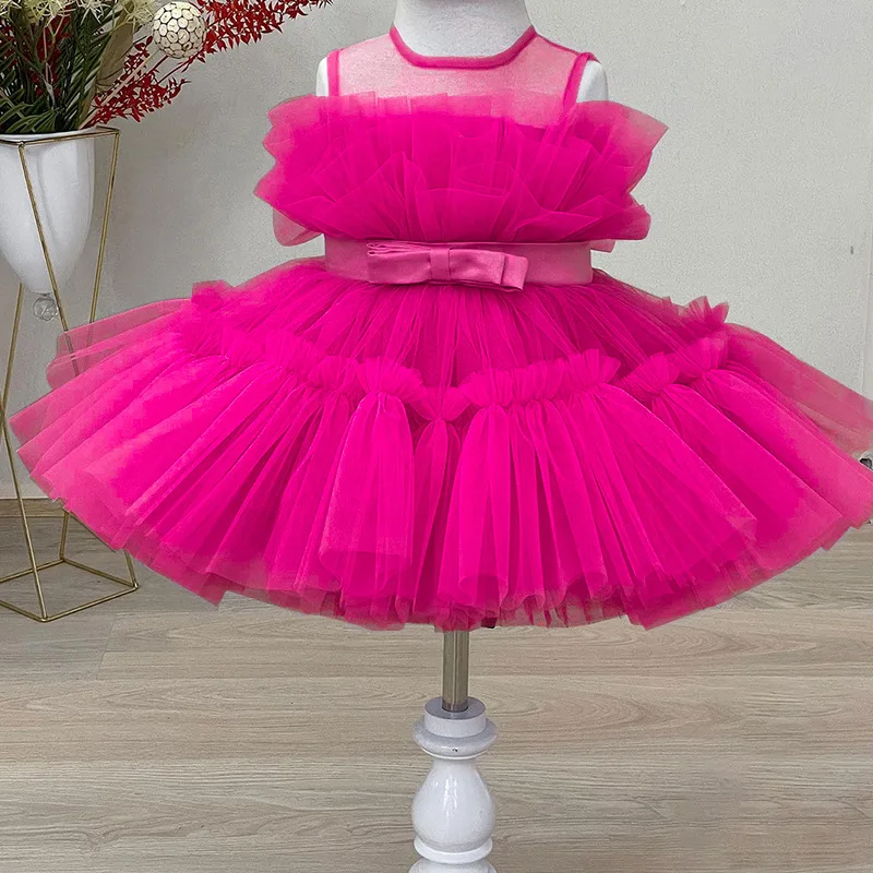 Infant Baptism Dress For Girls 1st Birthday Party Wedding Lace Tutu Girl Dress Baby Girl Princess Vestidos Christmas Costume