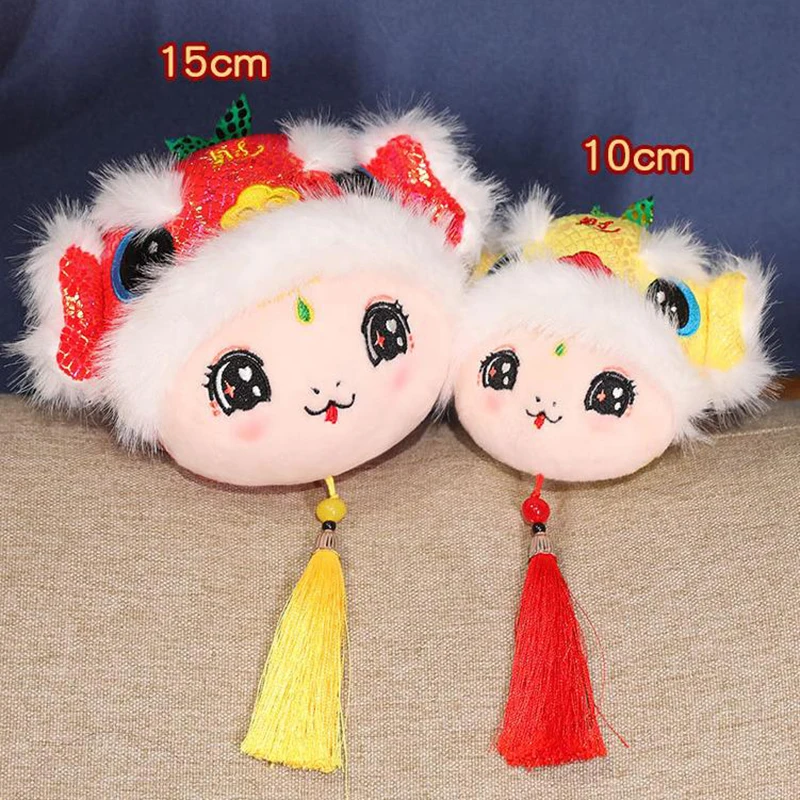 Cute Chinese New Year Zodiac Snakehead Pendant Snake Plush Keychain Bag Pendant Stuffed Doll Lucky Mascot For Children Gifts