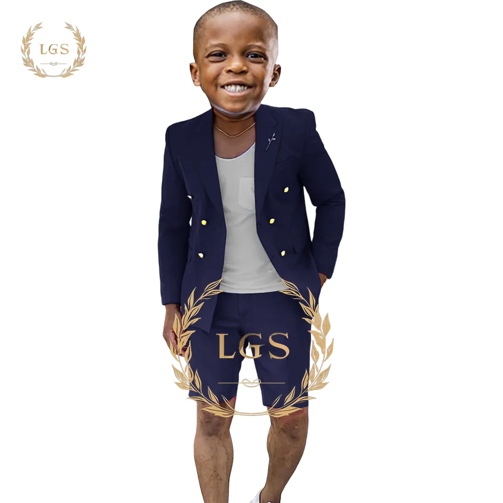 2-piece suit for boys 2-16 years old - suitable for party vacation casual suit suit (jacket + shorts) conjunto de Short e blusa