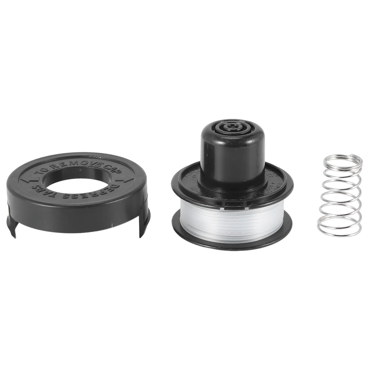 Substituição String Trimmer Spool Line, RS-136, Fit para Black DECKER, ST4000, ST4500, 1 carretel, 1 Cap e 1 Primavera