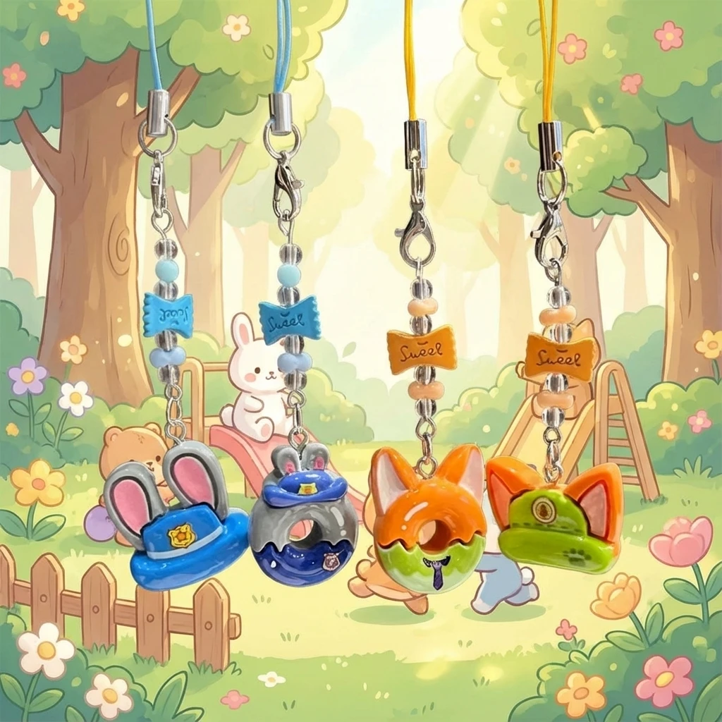 만화 주토피아 주디 닉 펜던트 귀여운 소녀 가방 캔디 참 폰 스트랩 커플 액세서리 선물