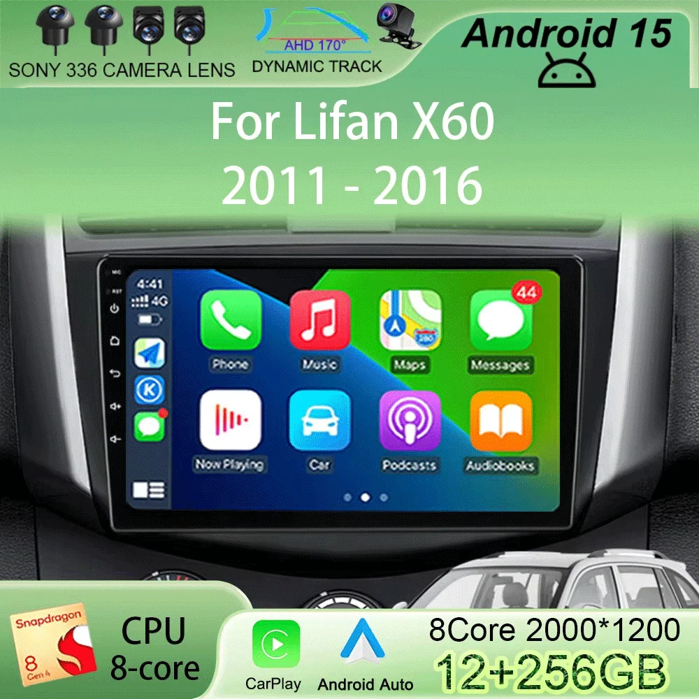

2 Din Android 15 Car Radio For Lifan X60 2011-2016 Multimedia Video Player Carplay Navigation Stereo Receiver Split Screen GPS