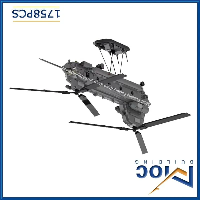 

MOC Building Blocks Boeing MH-47 G Aircraft Model DIY Assembly Bricks Creative Plane Toys Collection Display Christmas Gifts