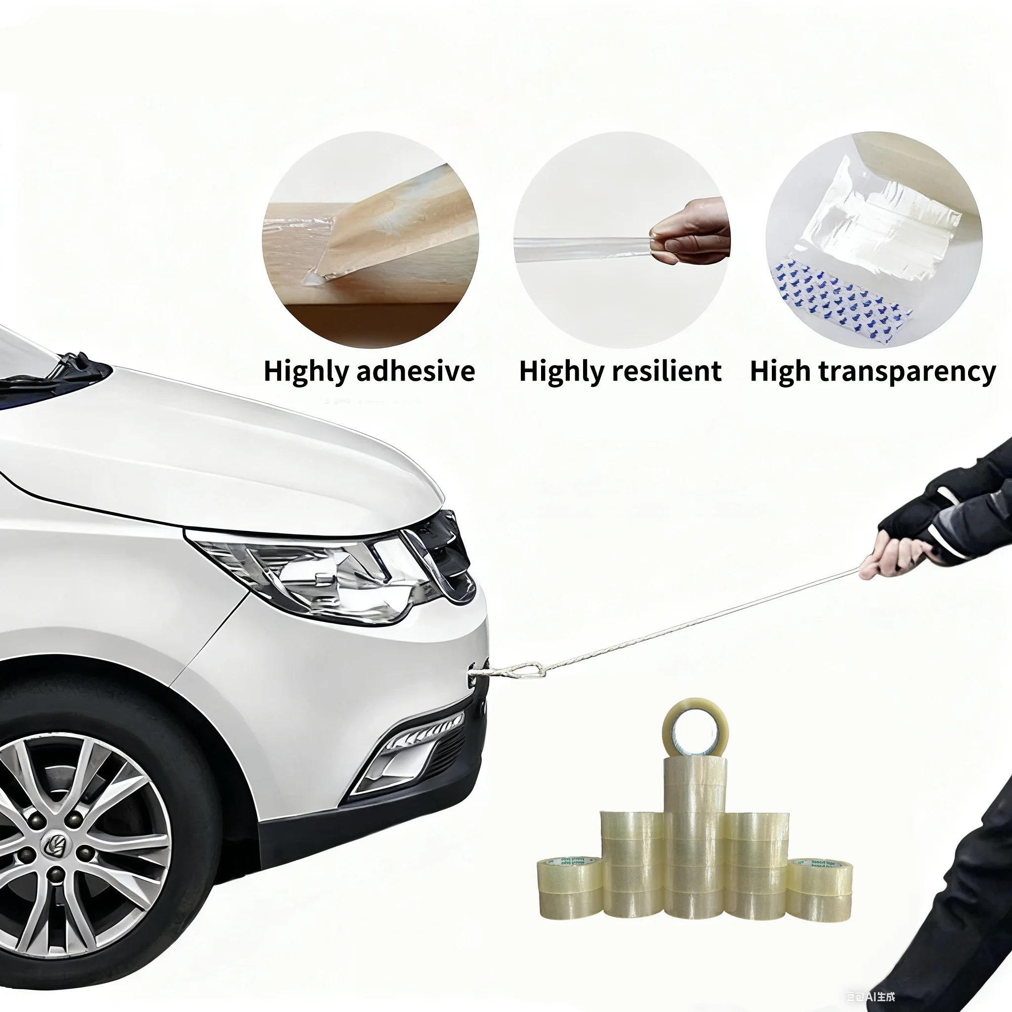 100/150 متر 55 مللي متر 5 لفات شريط شفاف BOPP التعبئة والتغليف ختم اللوجستية الكرتون عالية اللزوجة اكسبرس مكتب العناصر الثابتة الطرود #3