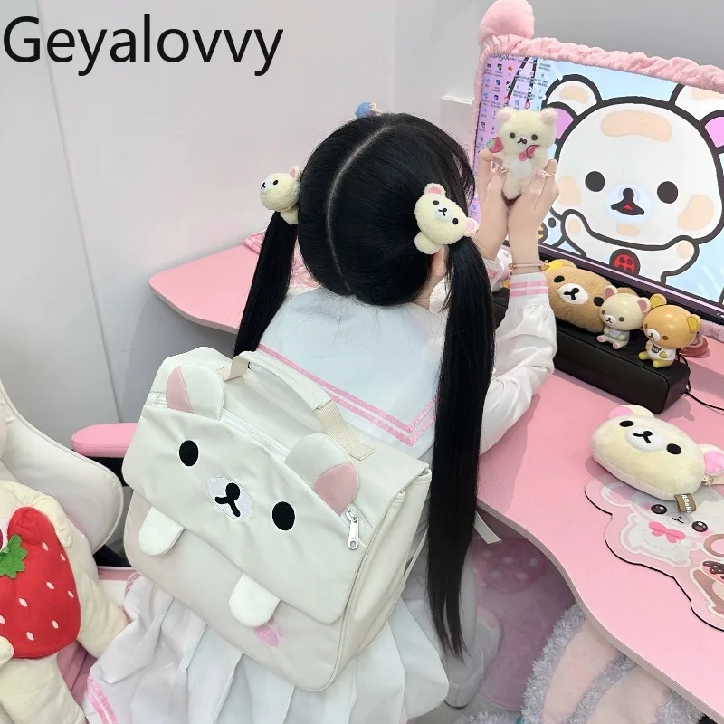 

Japanese Style Cute Canvas Backpack 2026 New Sweet Girl Color Block Embroidered Backpacks Versatile Student Schoolbag