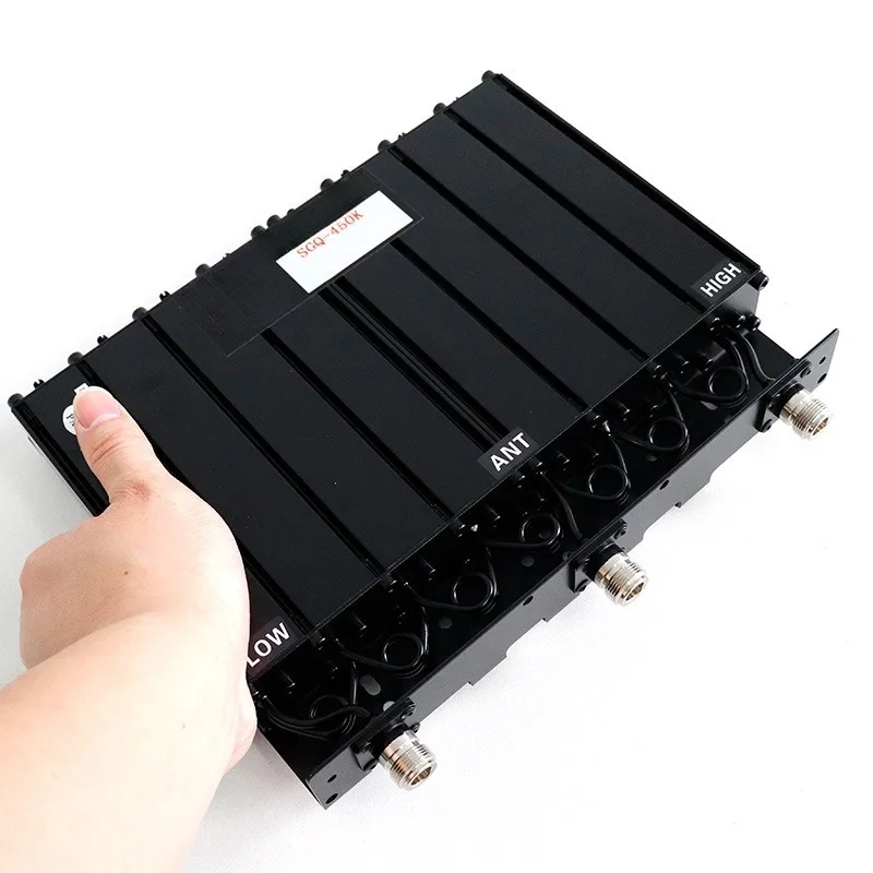 6 Cavity UHF VHF Duplexer, N Connector High Power Antenna Combiner 30W 50W 100W for Two-Way Radio Repeater Device