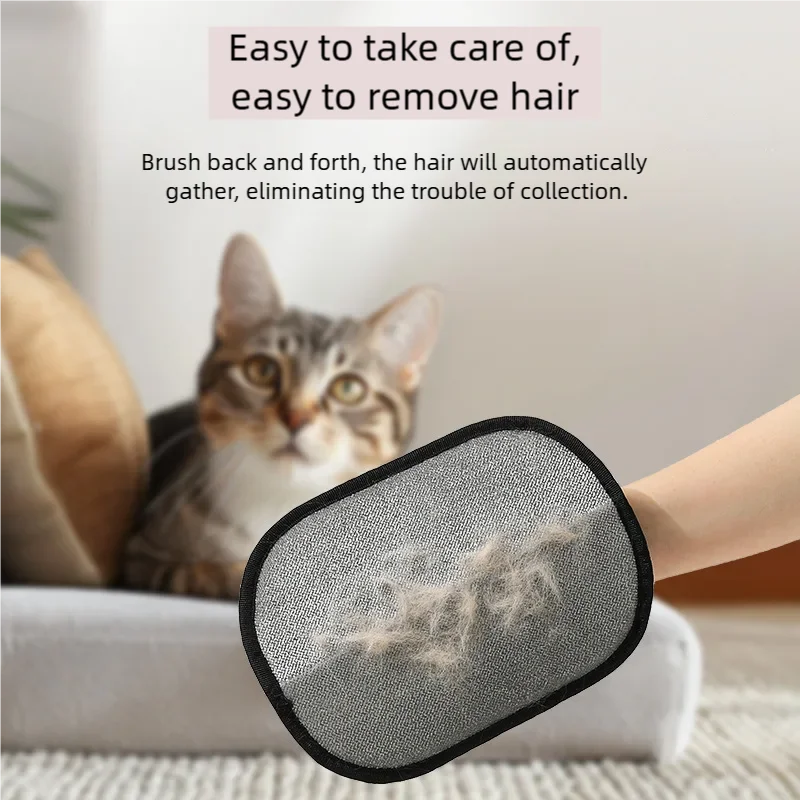 Tierhaarentfernungswerkzeug, wiederverwendbare Handschuhe zur statischen Entfernung, doppelseitige Pflegehandschuhe für Haustiere, entfernt Tierfellhaare für Teppiche