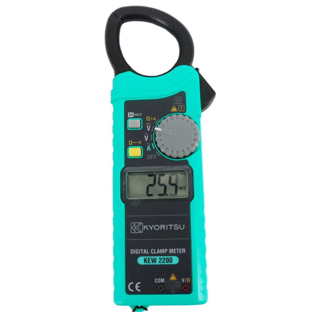 Kyoritsu 2200 Digital Clamp Multimeter 1000A AC 600V 33mm Jaw Size Data Hold Buzzer Resistance 40M Japan Digital Only Display