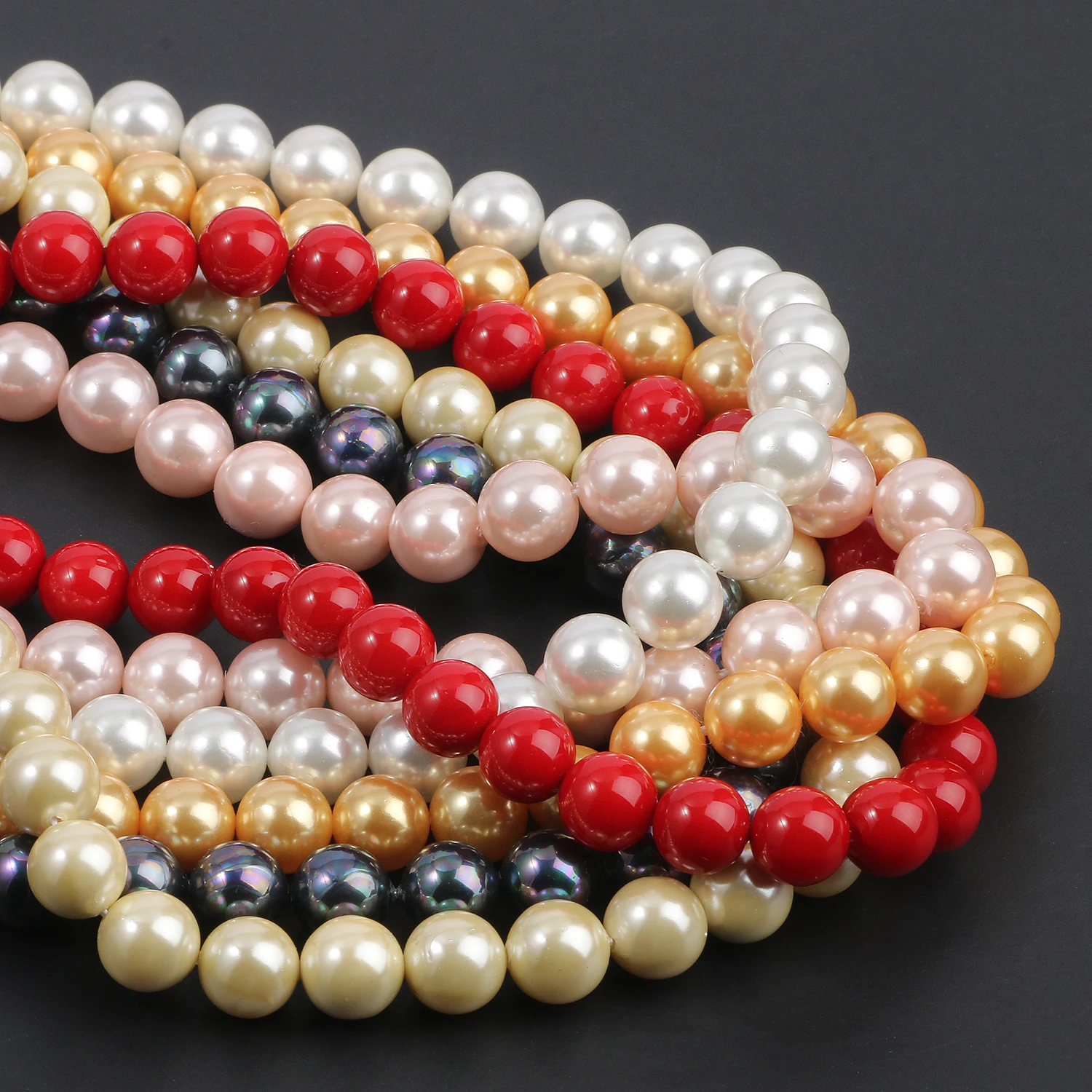 2-10mm Natural White Shell Pearl Beads Round Loose Spacer Opal Moon Stone Beads For Jewelry Making DIY Woman Necklace Bracelets