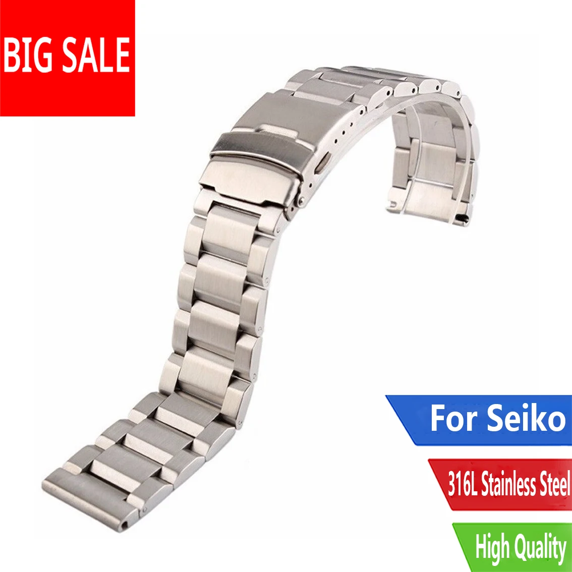 For Seiko SKX Tudor Tag Heuer 18 20 22 24mm Premium Solid Stainless Steel Brushed Metal Watch Band Strap Replacement Bracelet