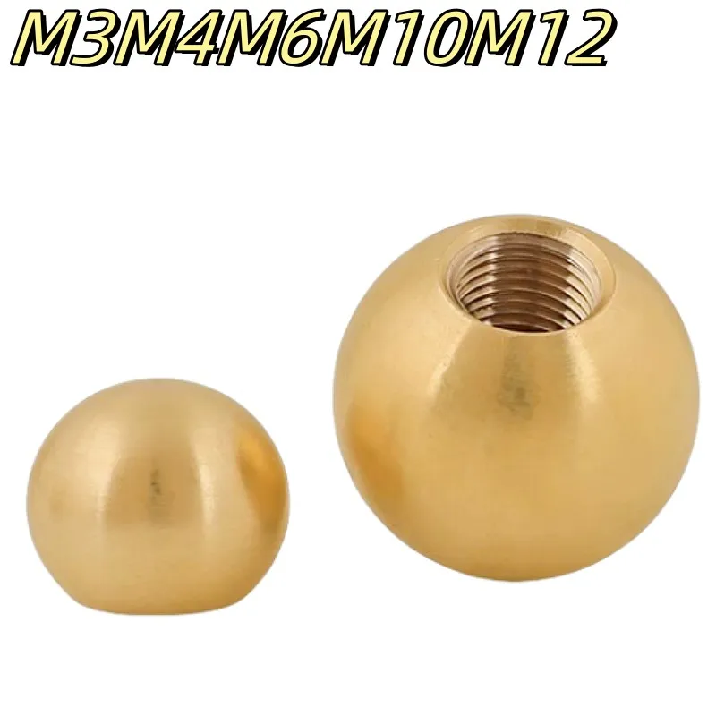 2-10pcs/lot M3m4m5m6m10m12 Brass Copper Ball Sphericalnut Inner Thread Round Ball Nuts Round Screw Caps Decorative Nut Lamp
