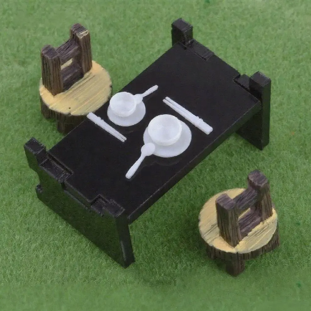 

1:20 1:25 Scale Miniature Tableware Set Realistic Bowl Chopsticks Model for Dollhouse Home Layout Diorama Architecture Craft