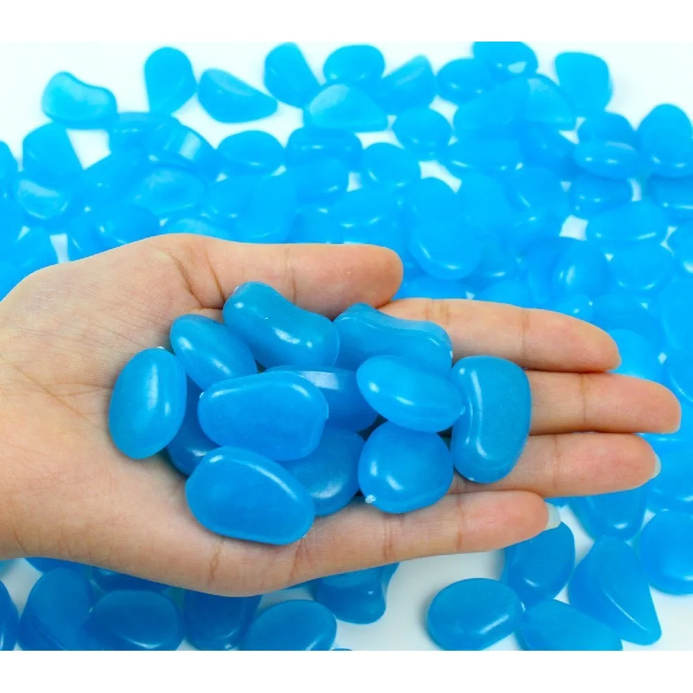 100 Pack Glow in The Dark Stones, 1cm Small Luminous Pebbles for Fish Tank, Vase, Potted Plant Decoration, Fluorescent Aquarium Landscape Rocks view 6