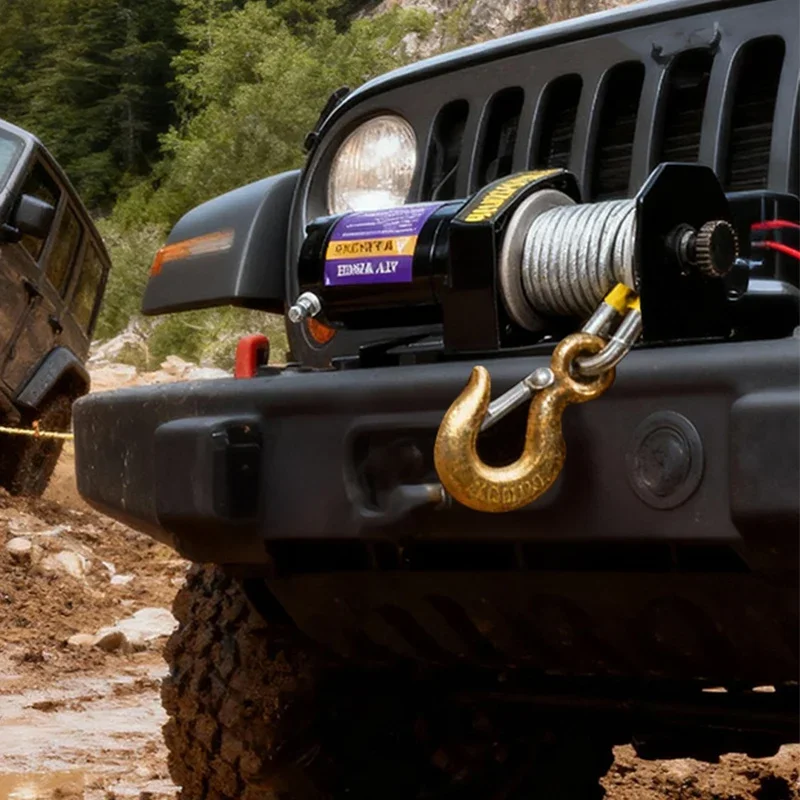 12V 24V Portable Electric Winch Steel Cable Winch 3000lb Power Winch ATV Trailer Winch for off-road Vehicle Recovery Boat