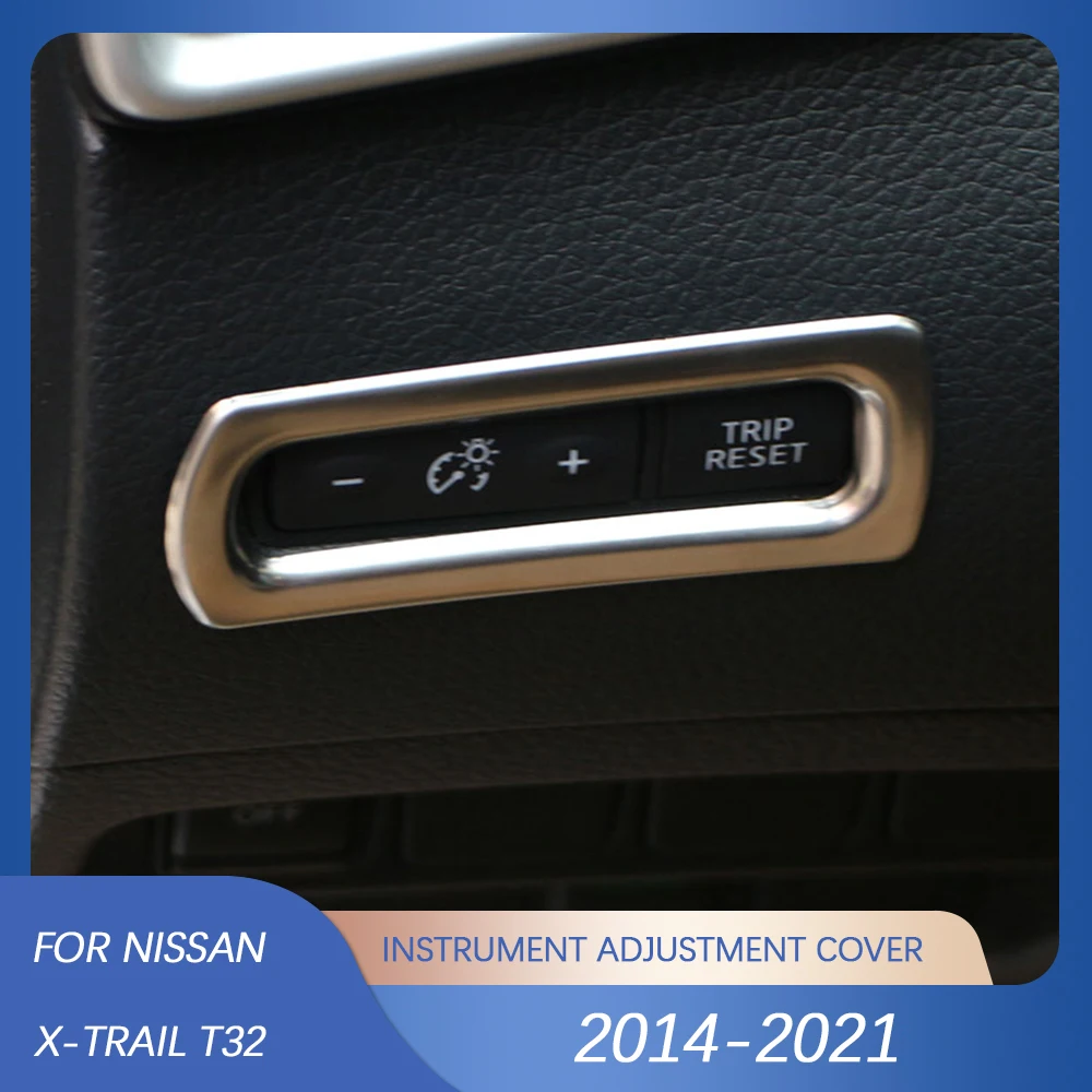 Car Instrument Adjustment Trip Reset Button Panel Cover Trim Sticker for Nissan X-Trail Xtrail T32 2014 - 2021 Accessories