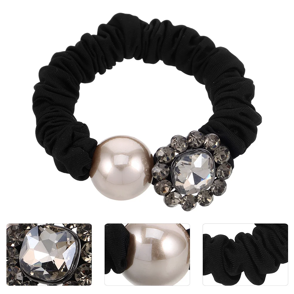 

2 шт., резинки для волос со стразами, блестящие держатели для хвоста с цветочным дизайном, блестящие эластичные веревки для волос для женщин