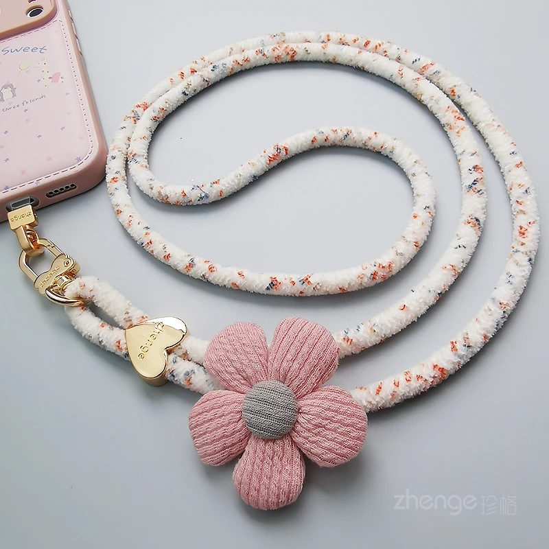 

Women's Long Crossbody Phone Lanyard, Plush Fresh Floral, Outdoor Anti-Loss, Universal New Arrival