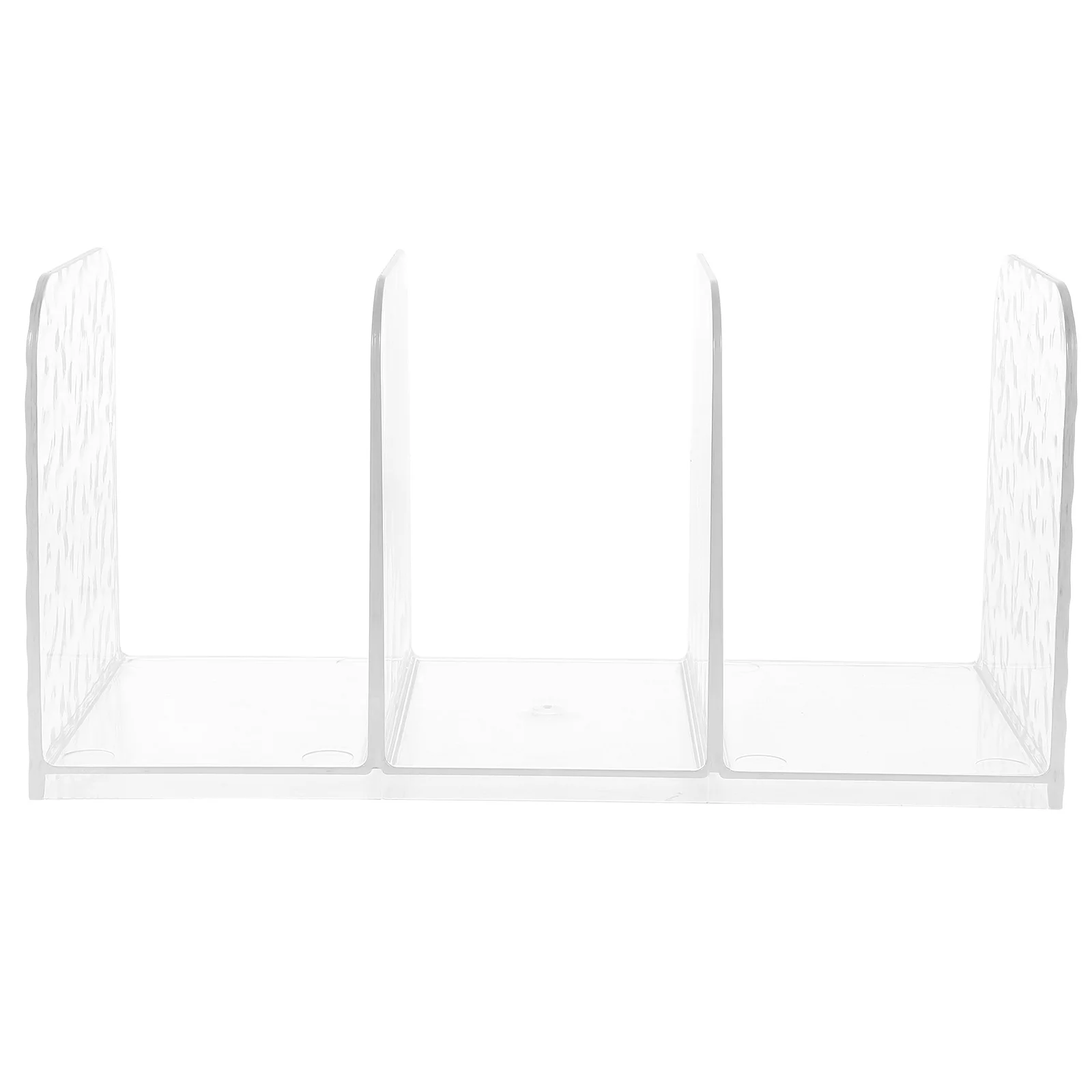 

Desktop Document Organizer Rack 4 Compartments Transparent Pet Office File Holder Book Storage Multifunctional Desktop Rack