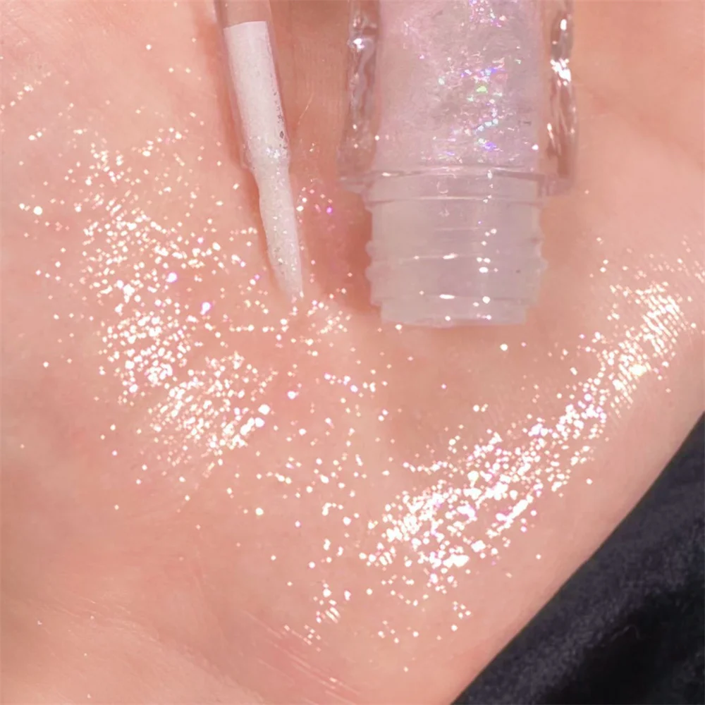 Waterdichte Vloeibare Oogschaduw Aurora Chroom Roze Groene Paarse Oogschaduw Markeerstift Blijvende Glitter Pailletten Liggend Zijderupsmake-Up