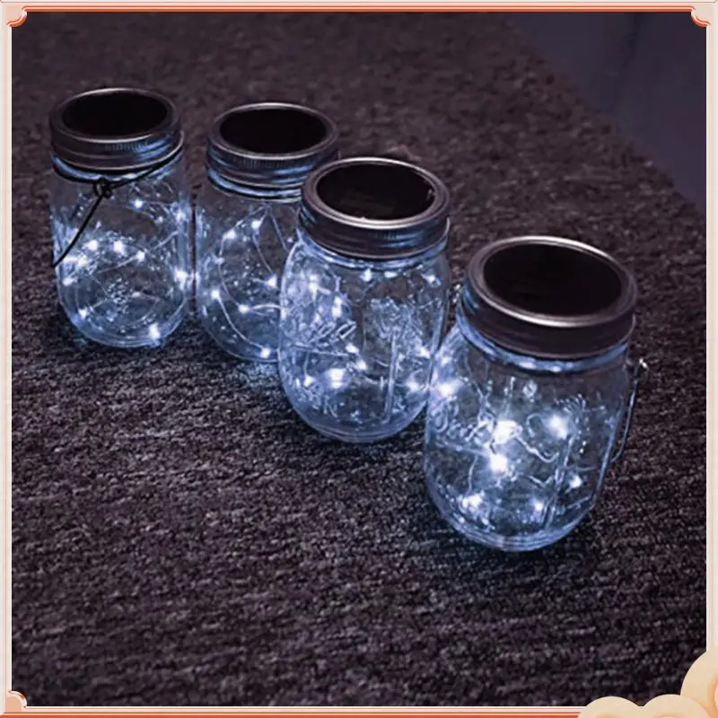 

Garden Light Cover Led Solar Lights for outside Fairy Jars Lid Hanging Outdoor Powered Lids