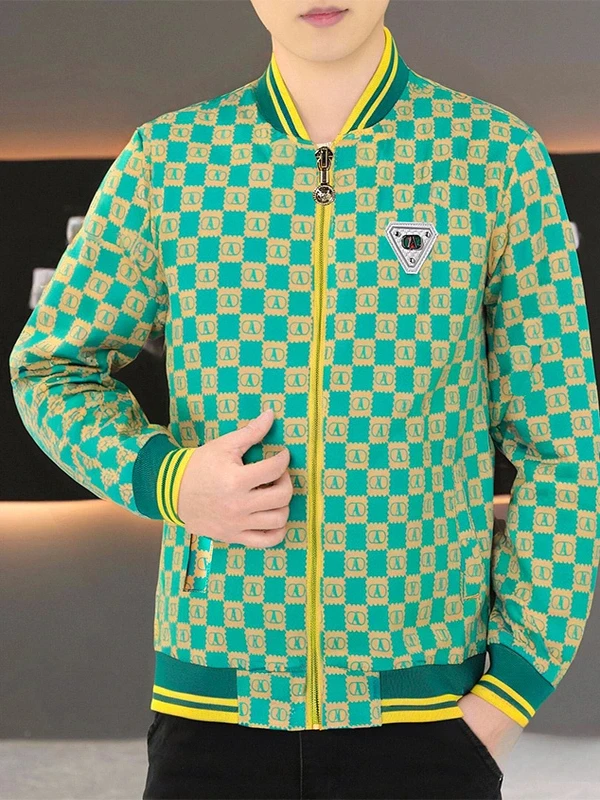 

Мужская куртка больших размеров в клетку на весну-осень-зиму, с воротником-стойкой, на флисовой подкладке, с защитой от сминания, на молнии, верхняя одежда