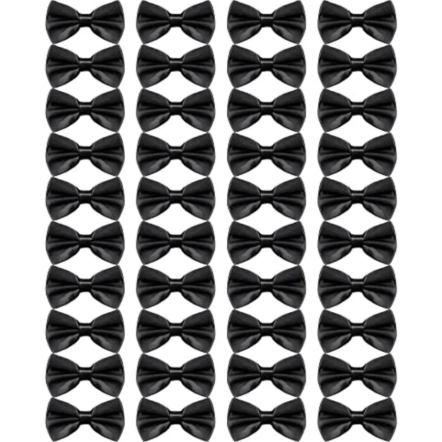 

40 Pcs Bow Tie for Men Bulk Pre-tied Adjustable Satin Tuxedos Bowtie for Wedding Party Formal