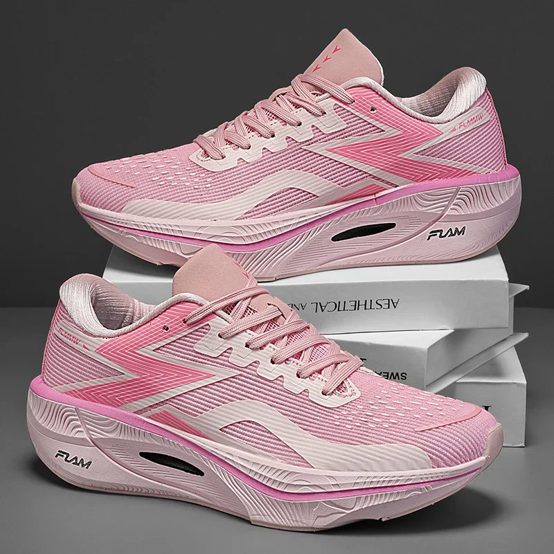 

Carbon Plate Marathon Men Sports Running Shoes Air Cushion Lightweight Women Athletic Gym Sneakers Hiking Jogging Footwear