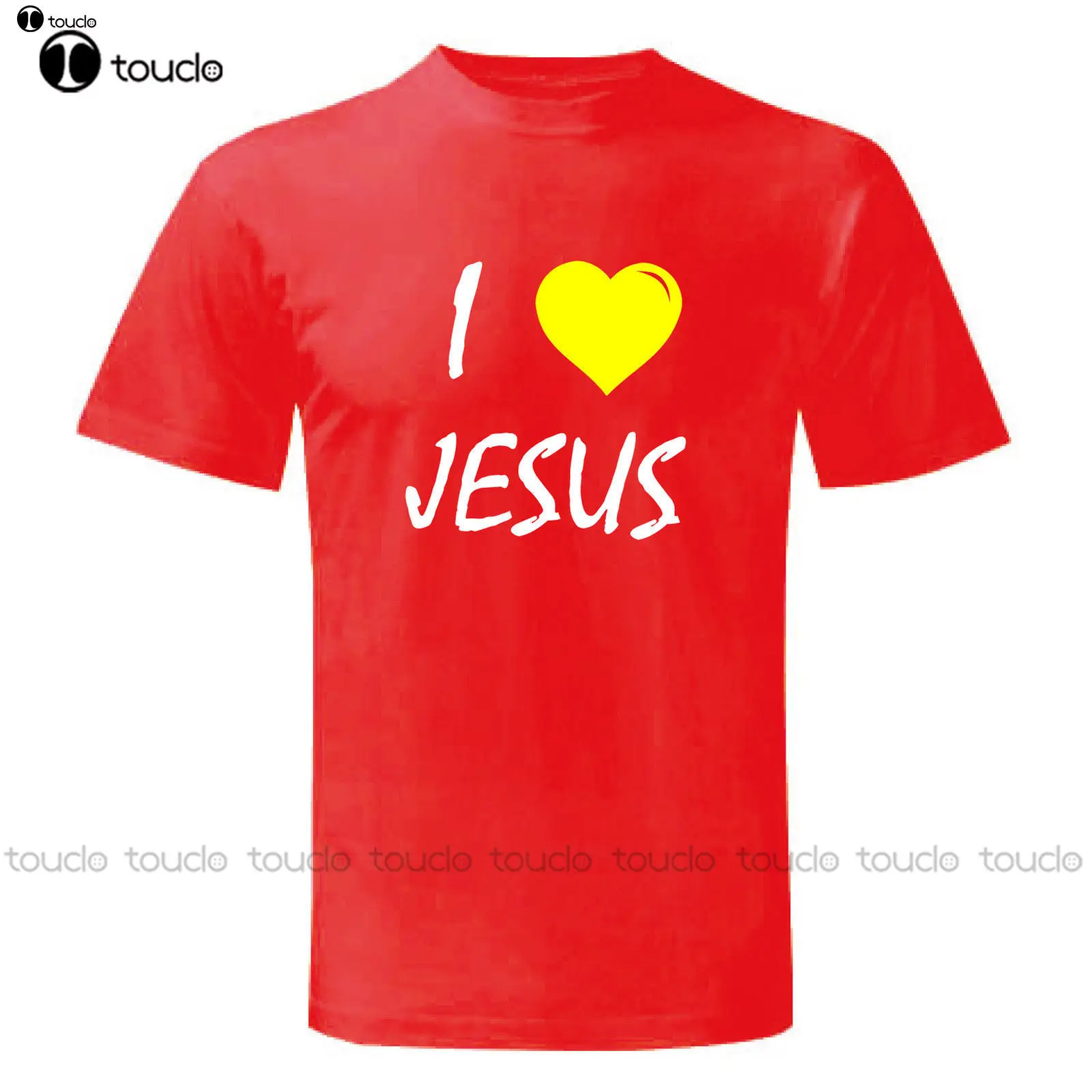 Fashion Top Tee Mens Art T-shirt, Maglietta I Love Jesus, Uomo Man, Rosso Print T Shirt Custom aldult Teen unisex