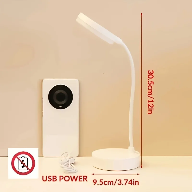 LED Eye Protection Desk Lamp,Adjustable Dimming In Three Levels,Can Switch Between White Light And Warm Light -USB Night Light